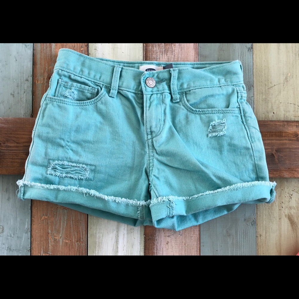Old Navy Distressed Teal Shorts